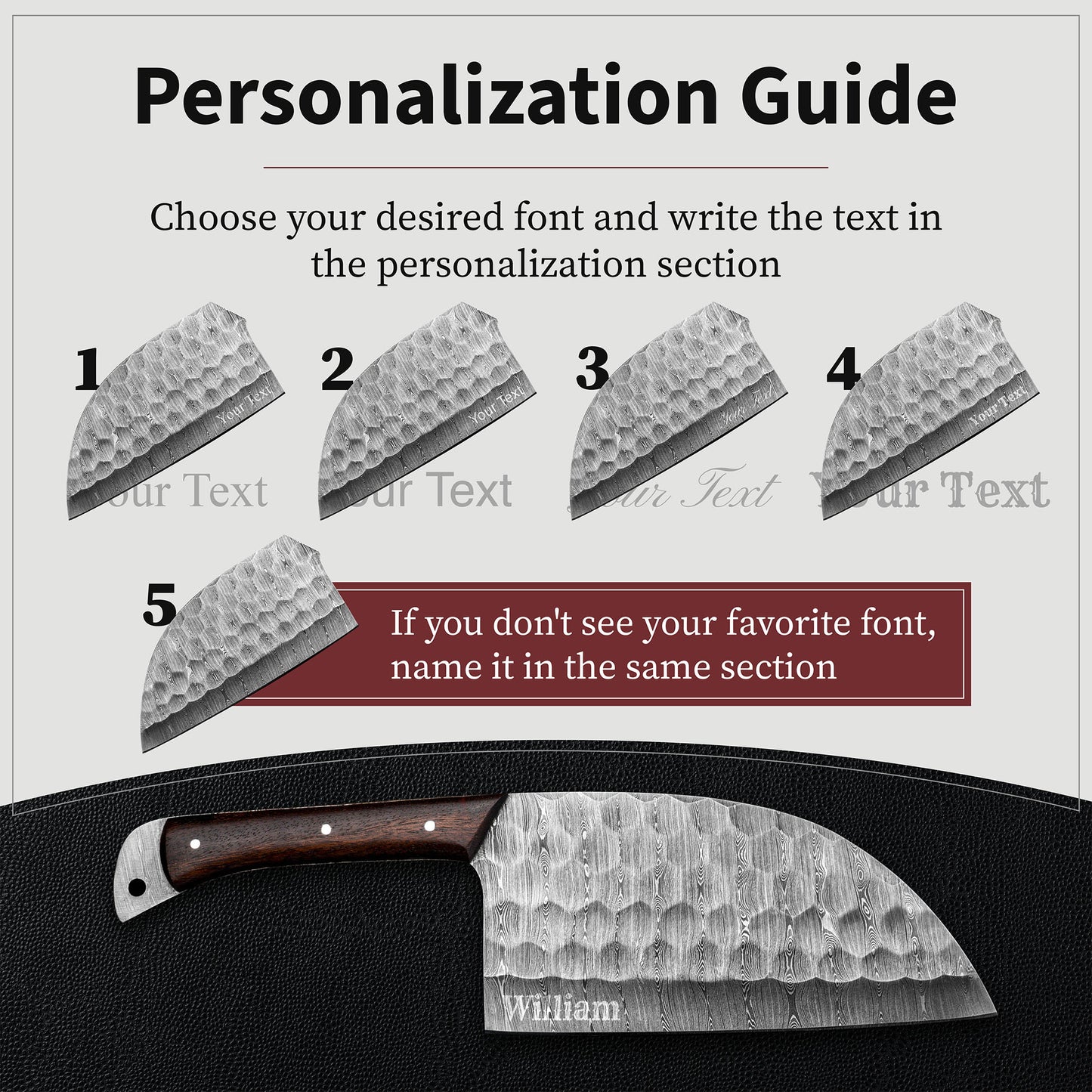 Damascus Serbian Cleaver Knife