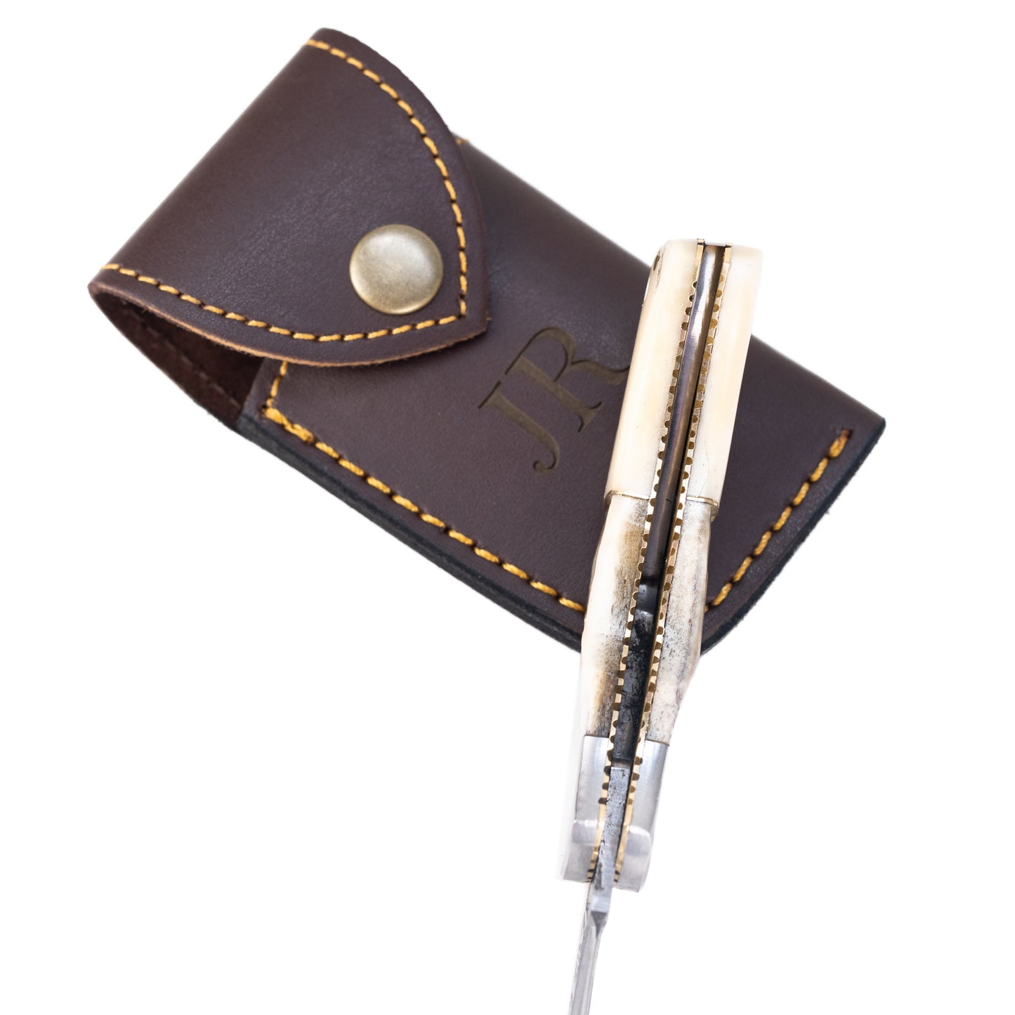 Groomsmen Knife Handmade Pocket Knife, Damascus Folding Knife, Stag Horn and Camel Bone Handle, Groomsmen Gifts, Gift for boyfriend 2023