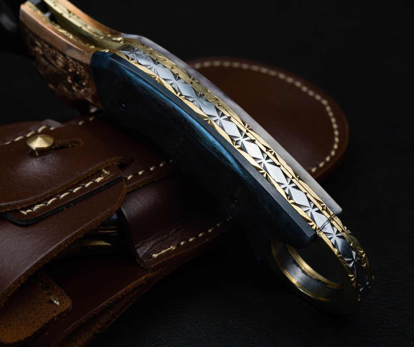 8'' Hand Forged Real Bone Handle Damascus Fold Knife, Damascus Pocket Knife, Damascus Steel Hunting Karambit, Hand Forged Damascus Knife Etsy