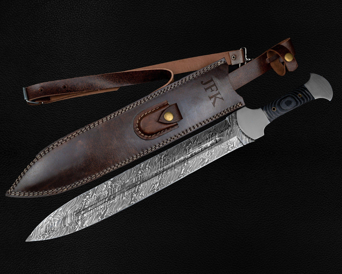 Hand Forged Damascus Steel Ancient Sword, Damascus Steel Greek Sword, Hand Made Sword, Combat sword, Damascus Sword With Leather Sheath Etsy