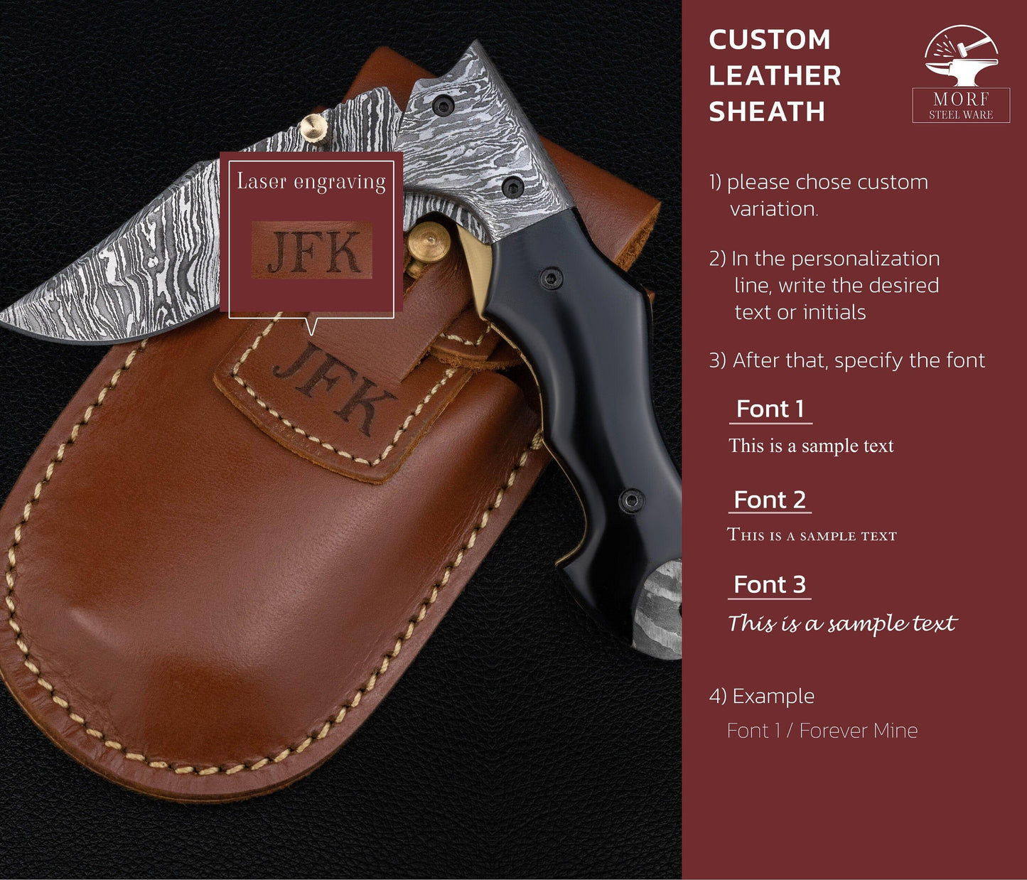 7.5'' Hand Forged Black Horn Handle Damascus Folding Knife, Damascus Pocket Knife, Damascus Steel Hunting knife, Hand Forged Damascus Knife Etsy