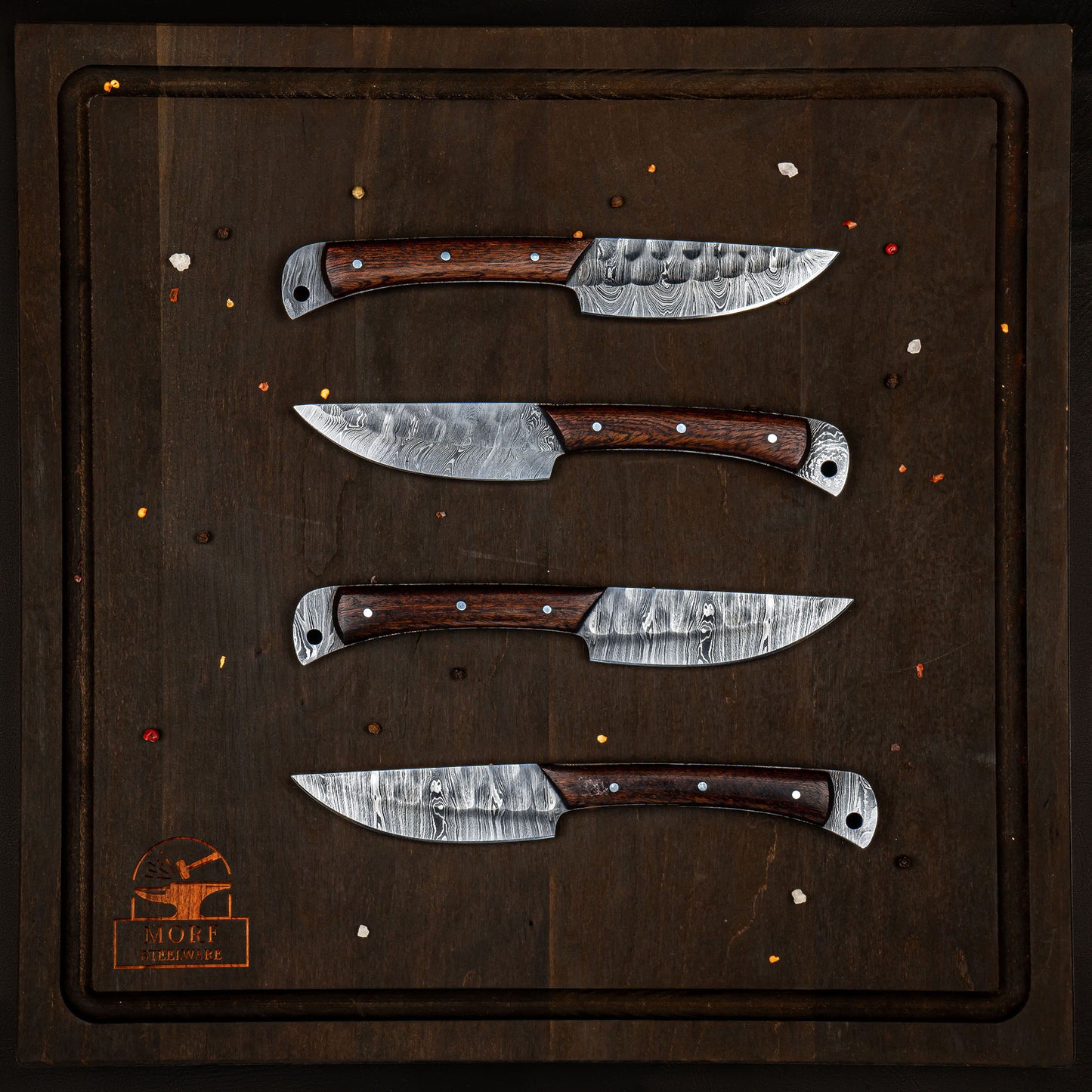 Damascus Chef Knife 4 Pc Set