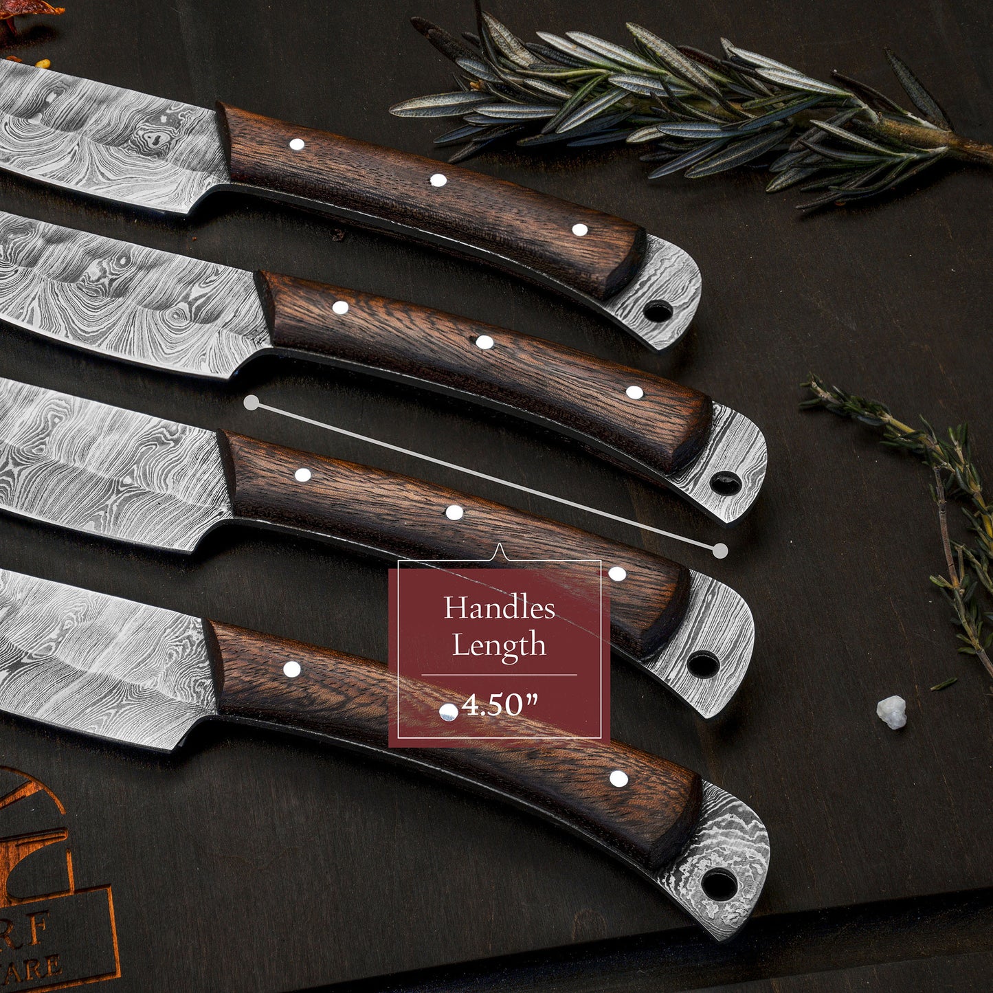 Damascus Chef Knife 4 Pc Set