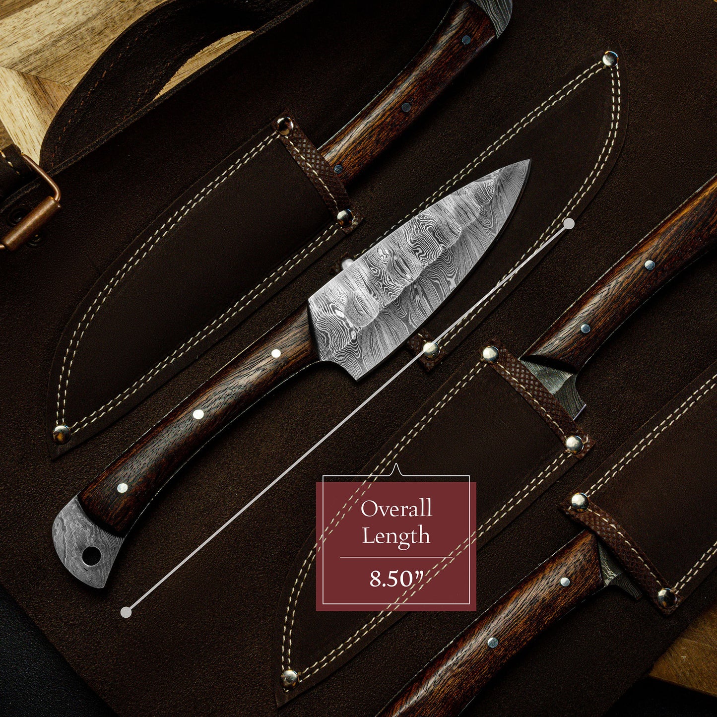 Damascus Chef Knife 4 Pc Set