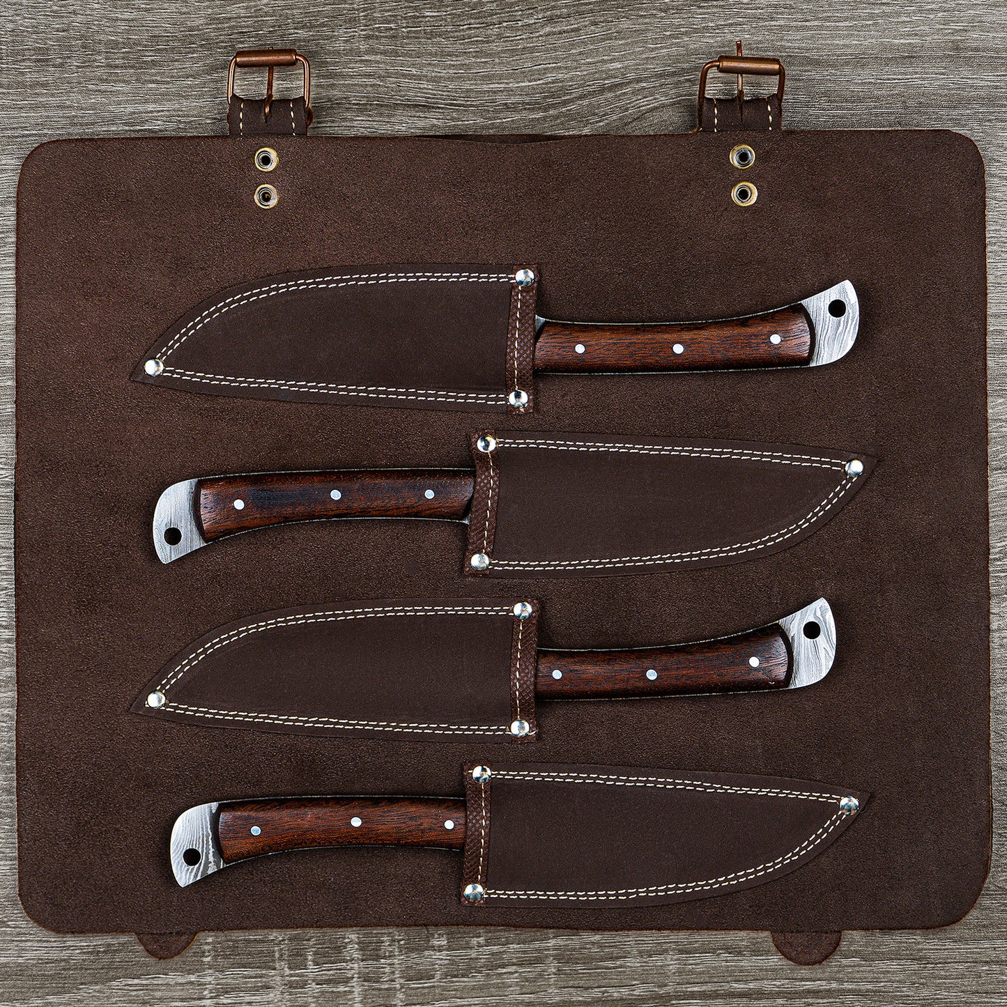 Damascus Chef Knife 4 Pc Set