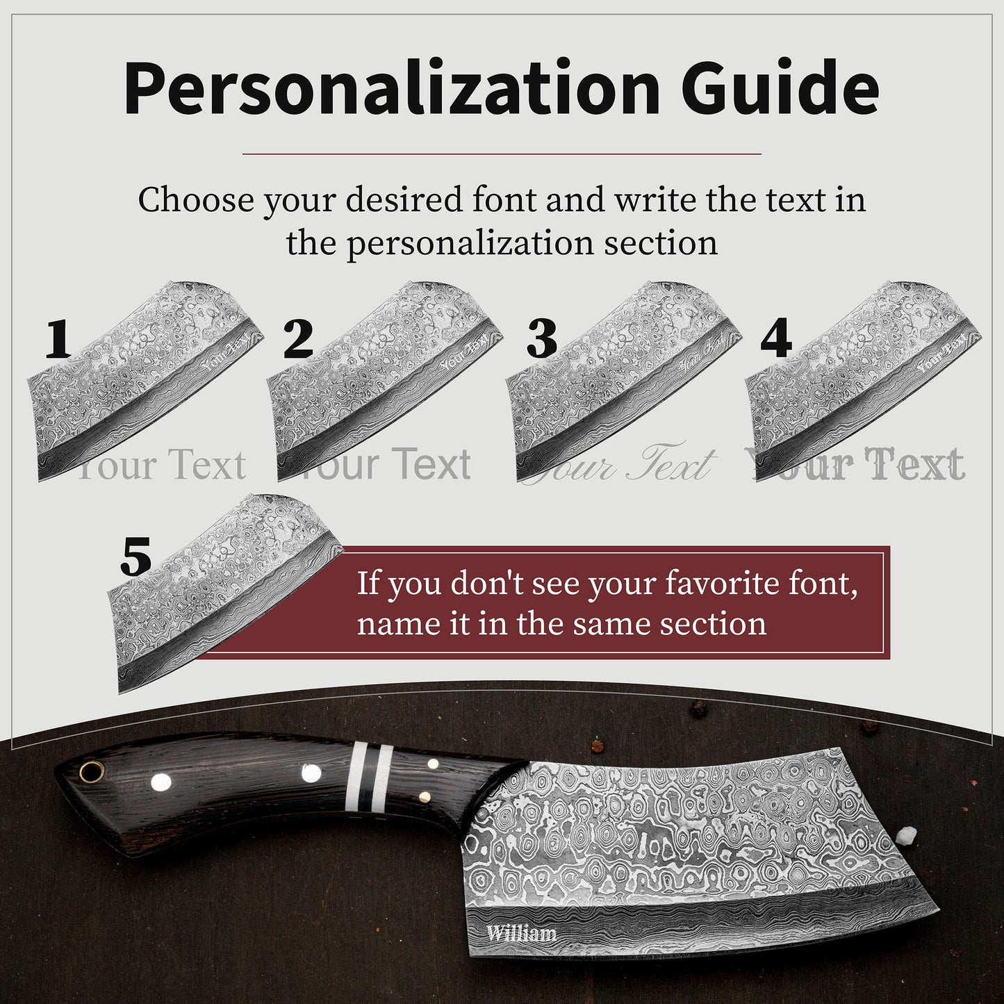 Handmade Damascus Cleaver