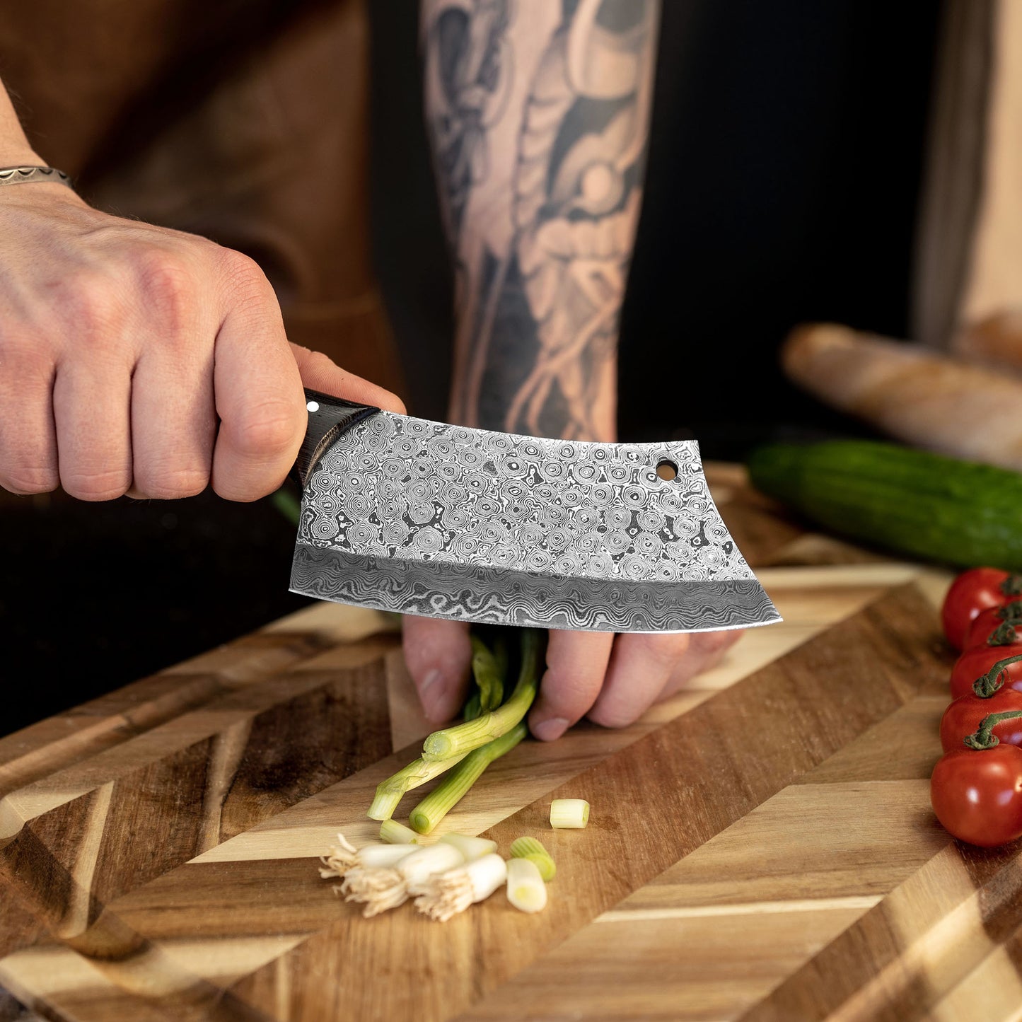 Handmade Damascus Cleaver