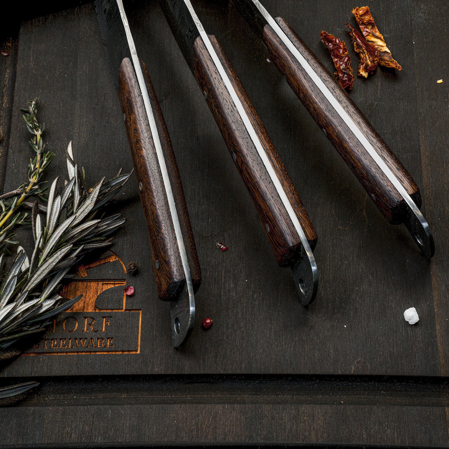 Damascus Chef Knife 4 Pc Set