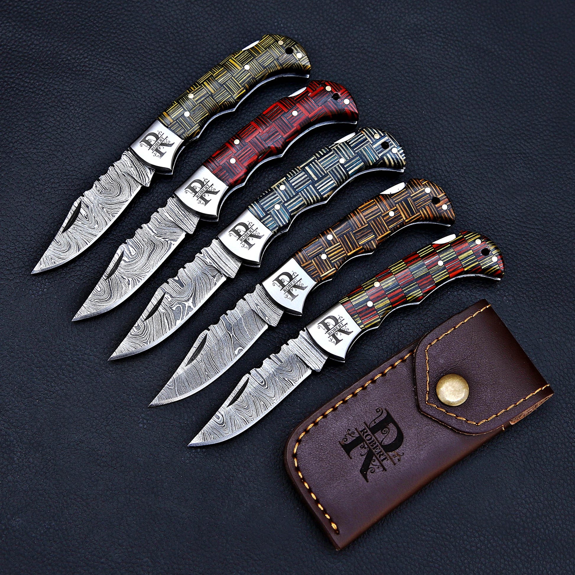 Handmade Damascus Pocket Knife Folding Knife Custom Groomsmen Gift Anniversary Wedding Personalized Gift for Men Fathers day gift for him