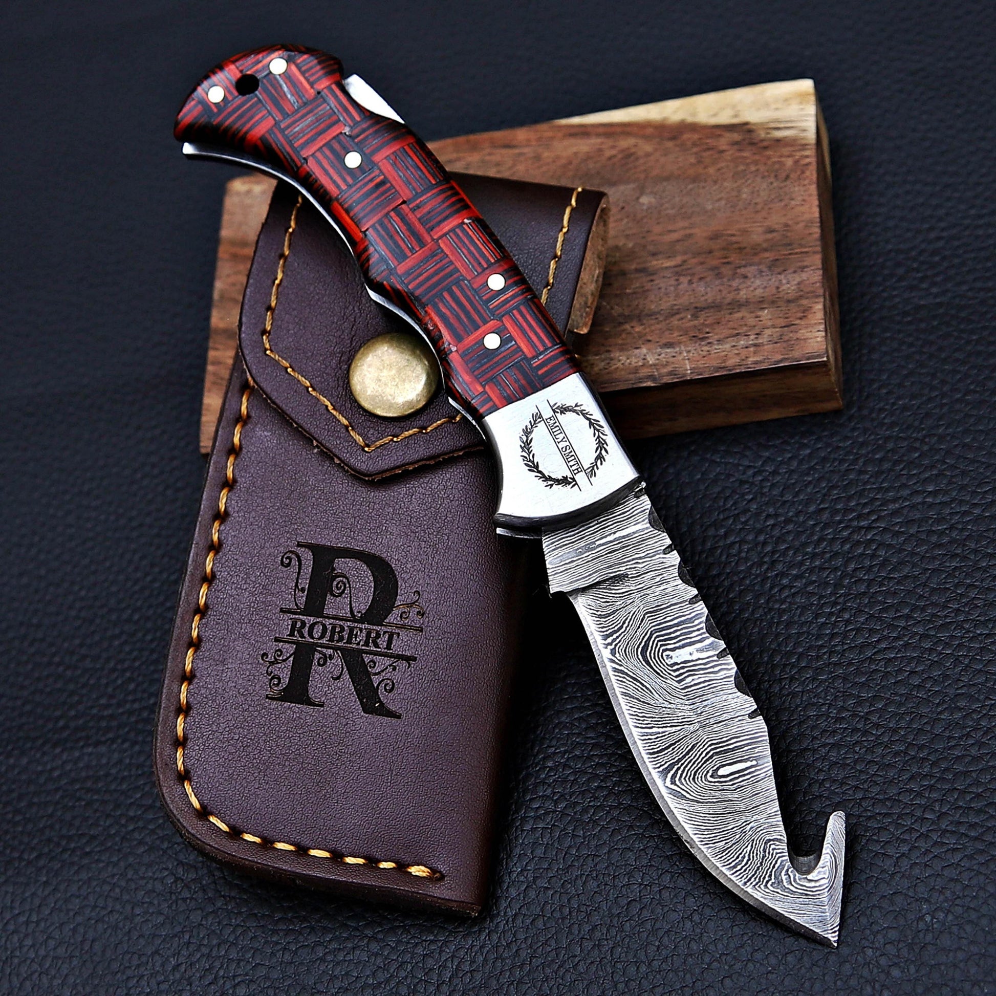 Handmade Damascus knife Pocket knife Folding Knife Personalized gift for men Wedding Gift Fathers day gift birthday anniversary gift for him