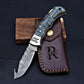Handmade Damascus knife Pocket knife Folding Knife Personalized gift for men Wedding Gift Fathers day gift birthday anniversary gift for him