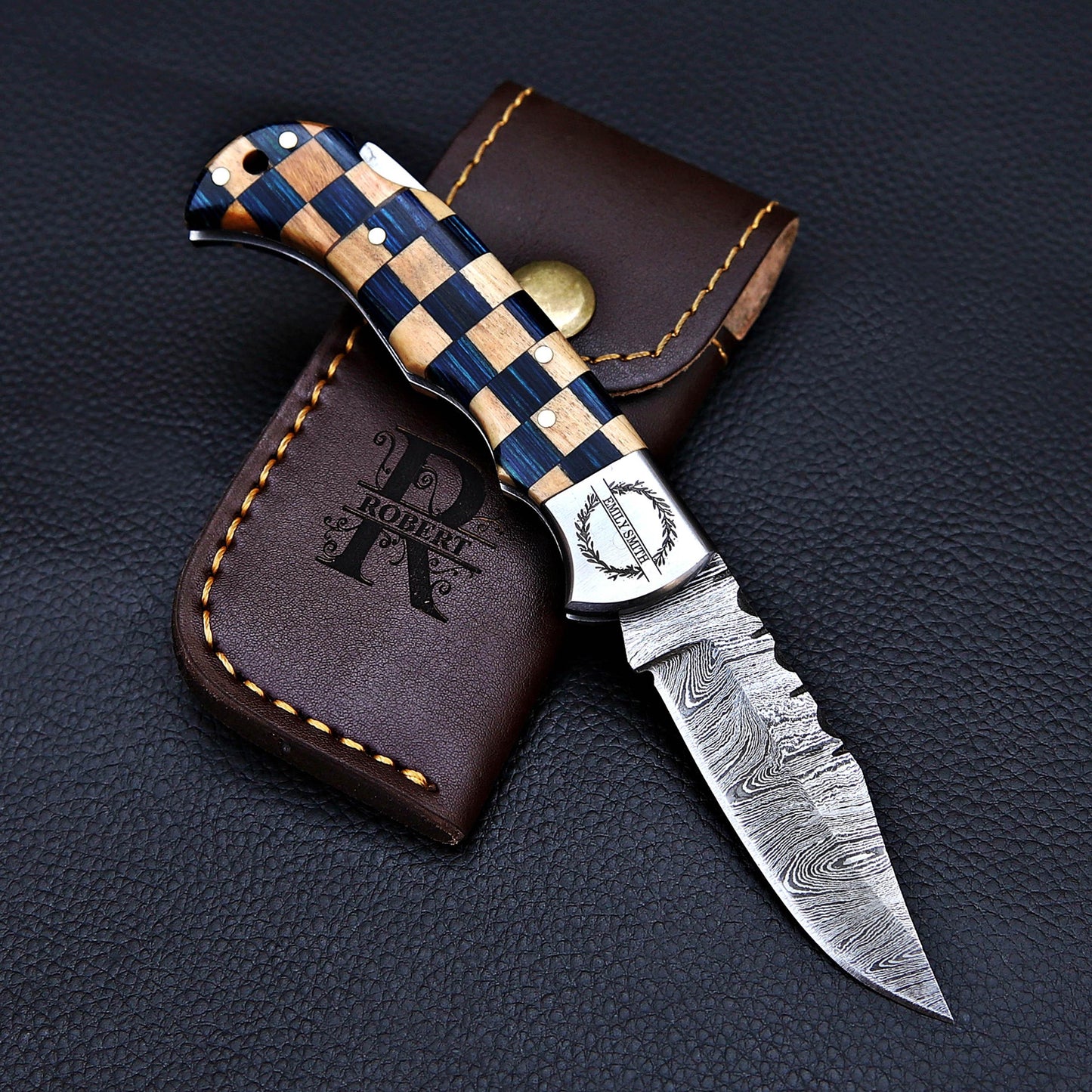 Handmade Damascus knife Pocket knife Folding Knife Personalized gift for men Wedding Gift Fathers day gift birthday anniversary gift for him