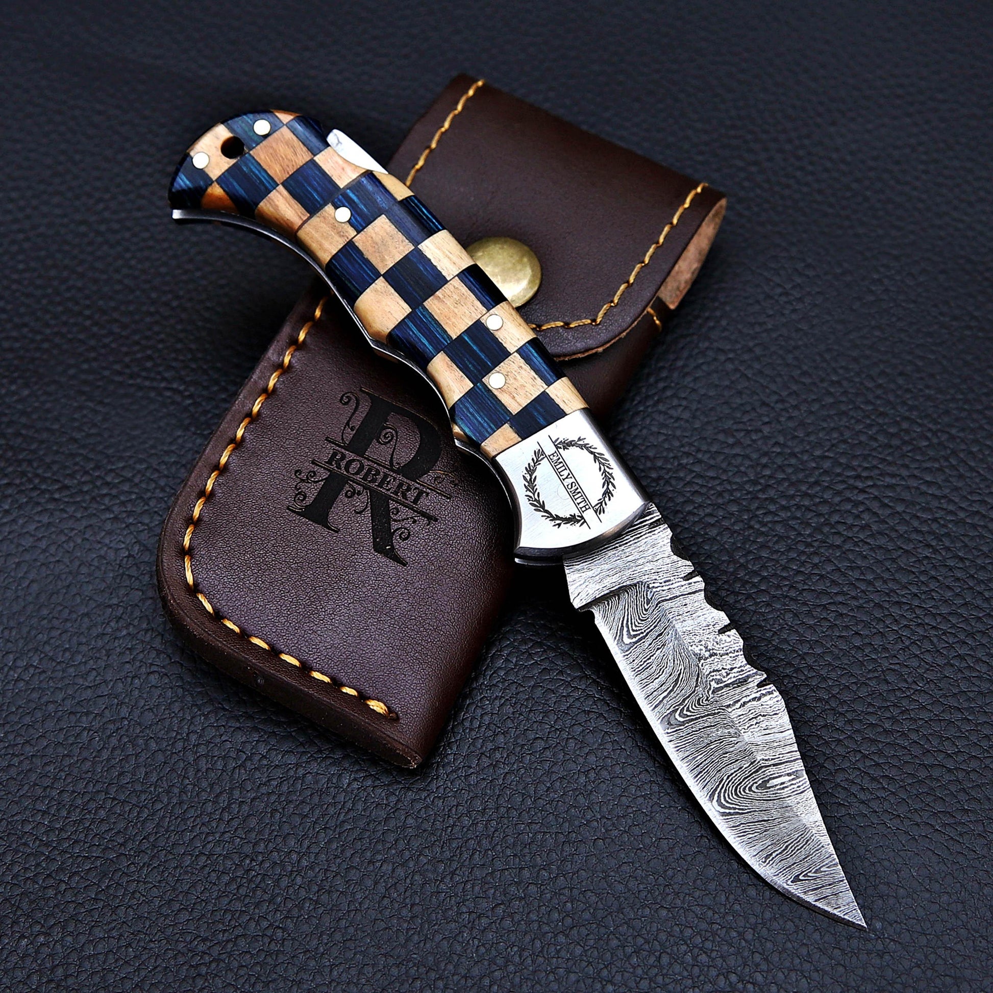 Handmade Damascus knife Pocket knife Folding Knife Personalized gift for men Wedding Gift Fathers day gift birthday anniversary gift for him