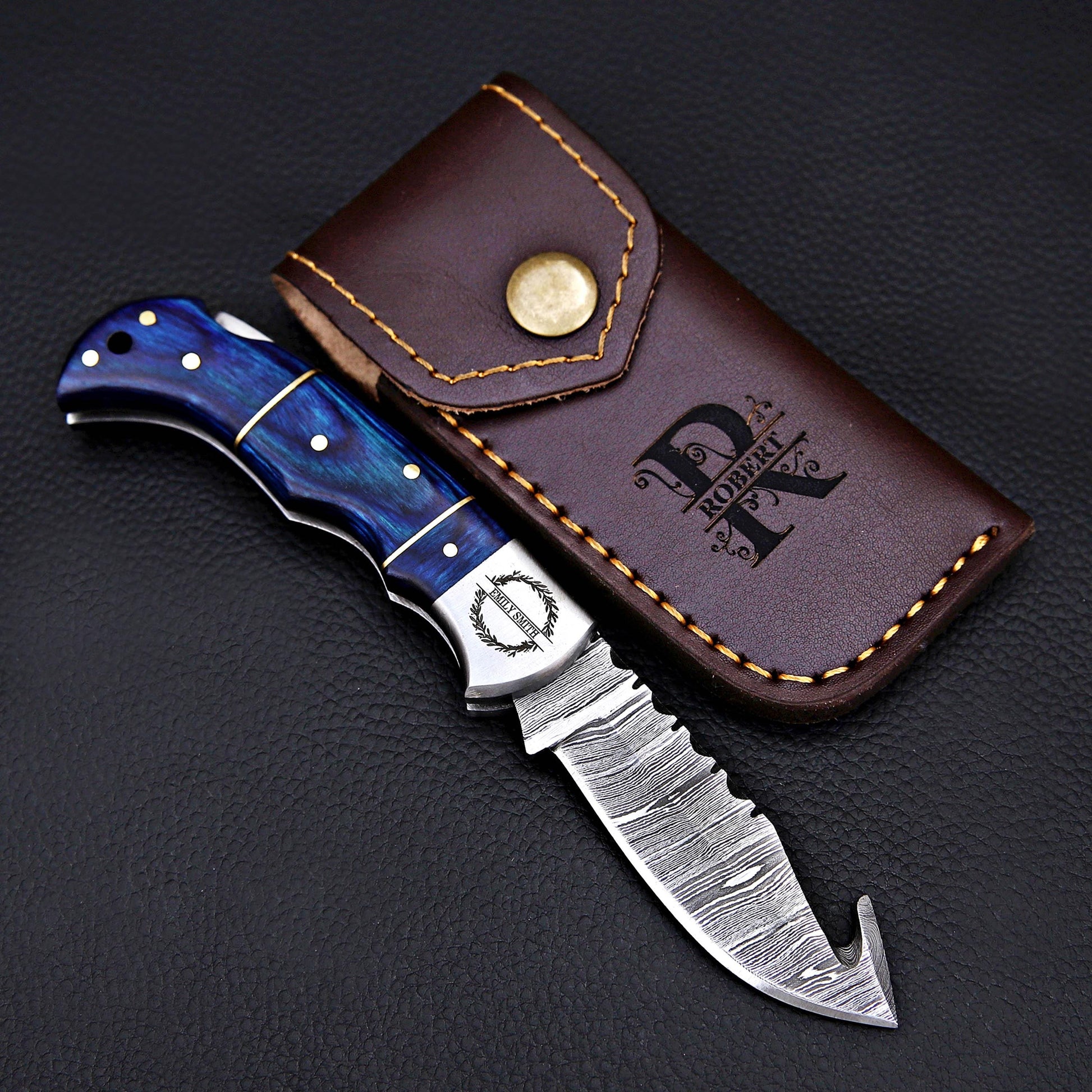 Handmade Damascus knife Pocket knife Folding Knife Personalized gift for men Wedding Gift Fathers day gift birthday anniversary gift for him