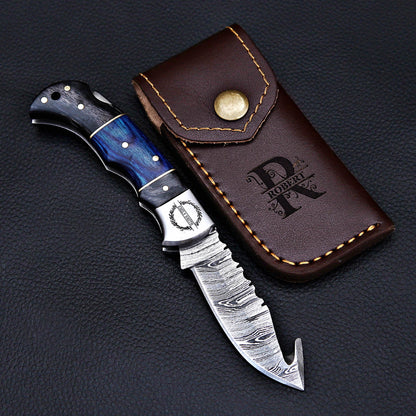Handmade Damascus knife Pocket knife Folding Knife Personalized gift for men Wedding Gift Fathers day gift birthday anniversary gift for him