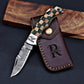 Handmade Damascus knife Pocket knife Folding Knife Personalized gift for men Wedding Gift Fathers day gift birthday anniversary gift for him