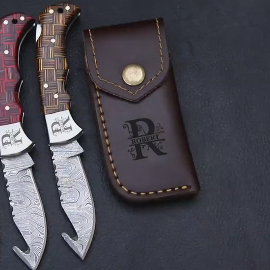 Handmade Damascus knife Pocket knife Folding Knife Personalized gift for men Wedding Gift Fathers day gift birthday anniversary gift for him