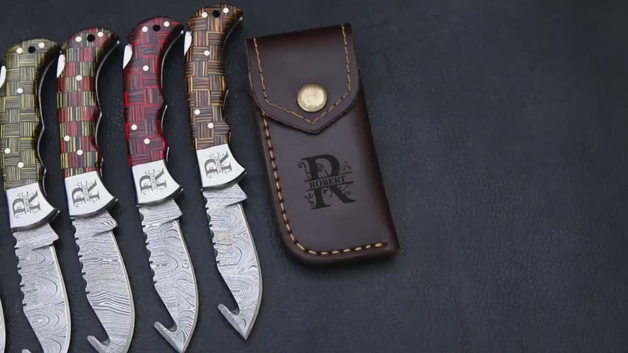 Handmade Damascus knife Pocket knife Folding Knife Personalized gift for men Wedding Gift Fathers day gift birthday anniversary gift for him