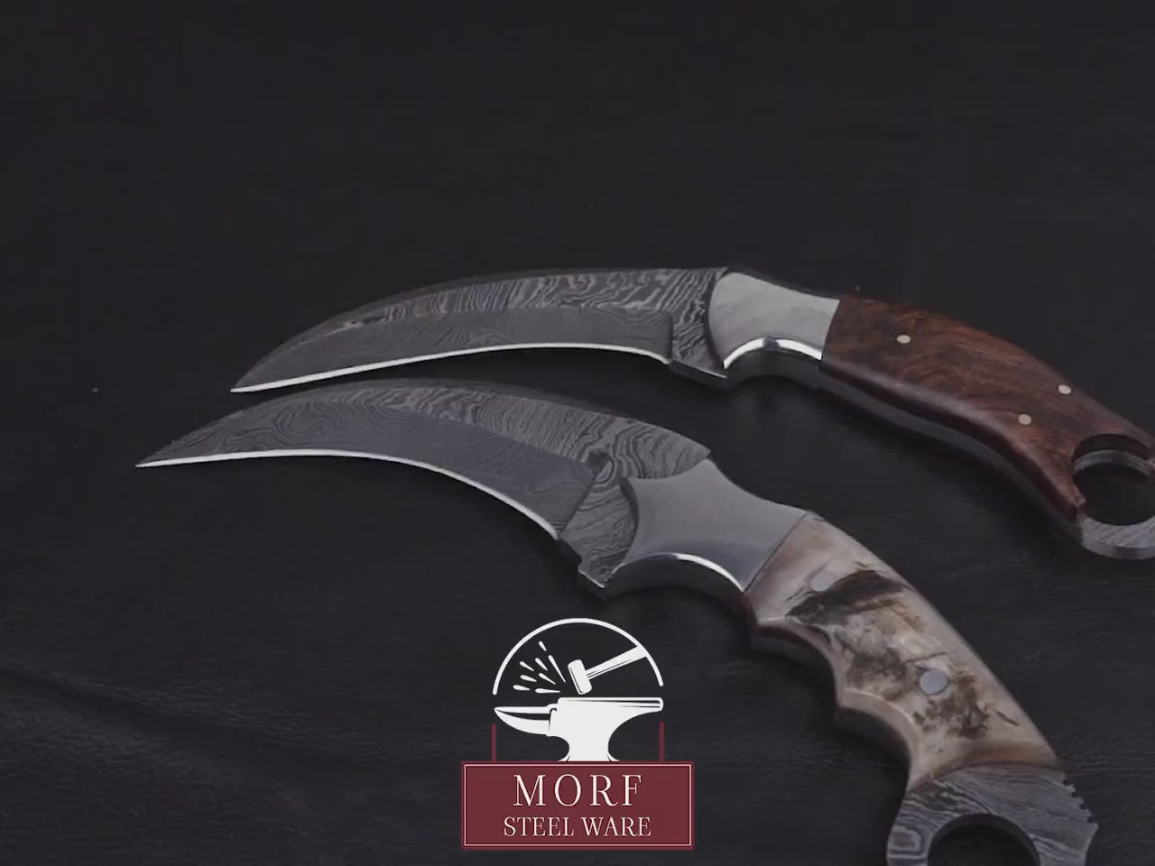 Custom Karambit Damascus Hunting Knife, Hand Forged Damascus Bowie Knife, Damascus Steel Hunting Karambit, Custom Gift For Father, 2022 Gift