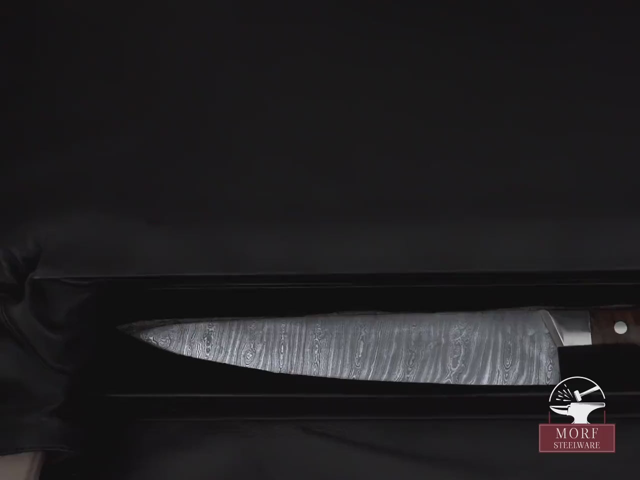 Cooking Kitchen Chef Knife Damascus Steel BBQ Camping Wood Handle Full Tang Knife Razor Sharp Blade Edge Indoor Outdoor in Gift Box Handmade