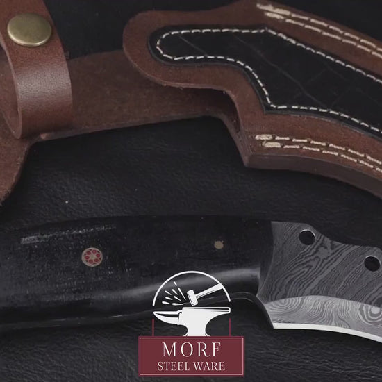 Handmade  Black Japanese Karambit Damascus Chief knife Rose Wood Handle, Hand forged Damascus knife Non slip Bone, Kitchen Skinner Knife