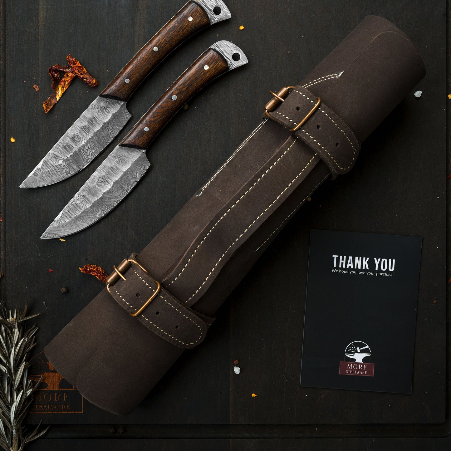 Damascus Chef Knife 4 Pc Set