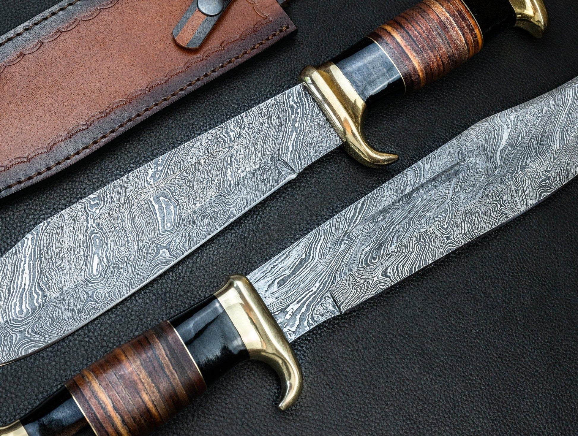 16" Massive Damascus Hunting Knife, Crocodile Dundee Bowie Knife, Damascus Fixed Blade Knife, Gigantic Damascus Knife, Big Hand Made Knife Etsy 