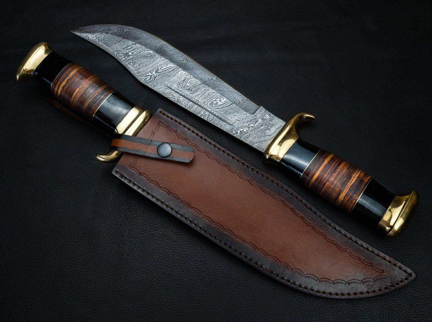 16" Massive Damascus Hunting Knife, Crocodile Dundee Bowie Knife, Damascus Fixed Blade Knife, Gigantic Damascus Knife, Big Hand Made Knife Etsy 