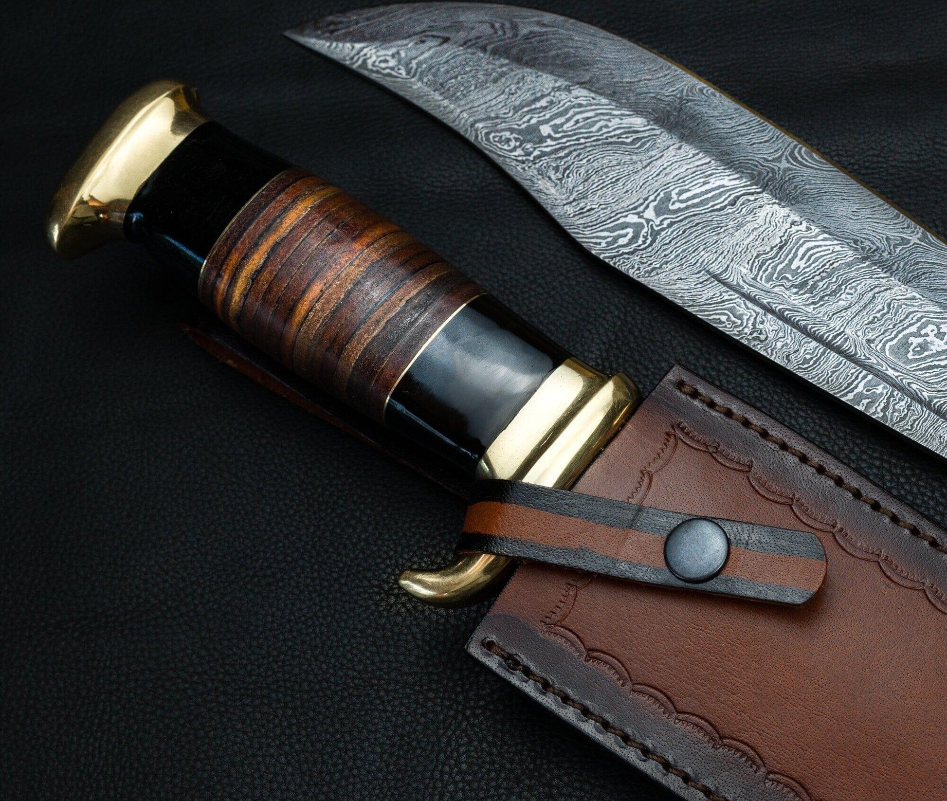 16" Massive Damascus Hunting Knife, Crocodile Dundee Bowie Knife, Damascus Fixed Blade Knife, Gigantic Damascus Knife, Big Hand Made Knife Etsy 