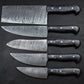 5 Pieces Handmade Damascus Kitchen Knife Chef's Knife Set With Forging Mark Blades And Leather Roll, Personalized Chef Knife ,Kitchen Knives Etsy 