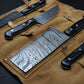 5 Pieces Handmade Damascus Kitchen Knife Chef's Knife Set With Forging Mark Blades And Leather Roll, Personalized Chef Knife ,Kitchen Knives Etsy 