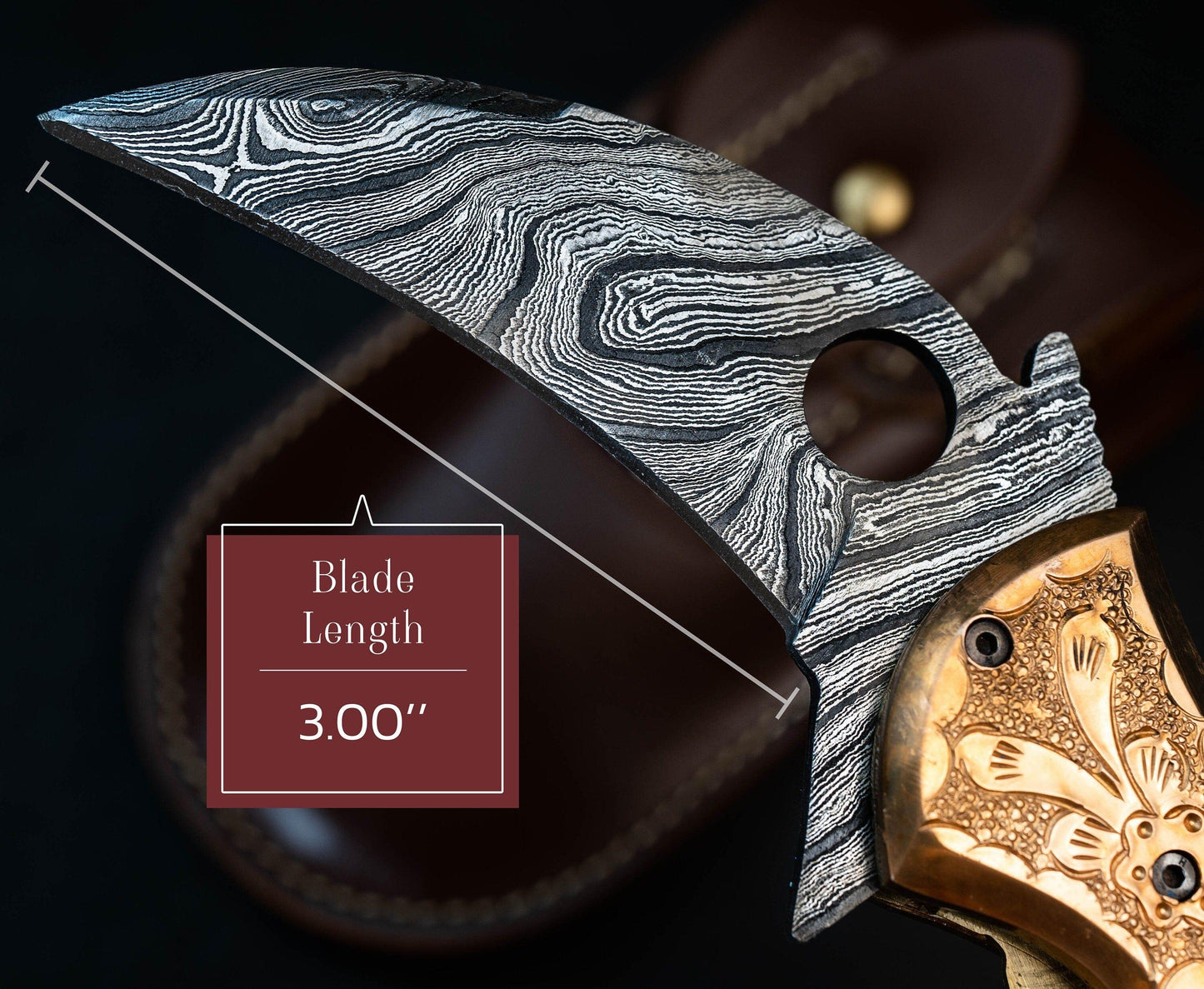 8'' Hand Forged Real Bone Handle Damascus Fold Knife, Damascus Pocket Knife, Damascus Steel Hunting Karambit, Hand Forged Damascus Knife Etsy 