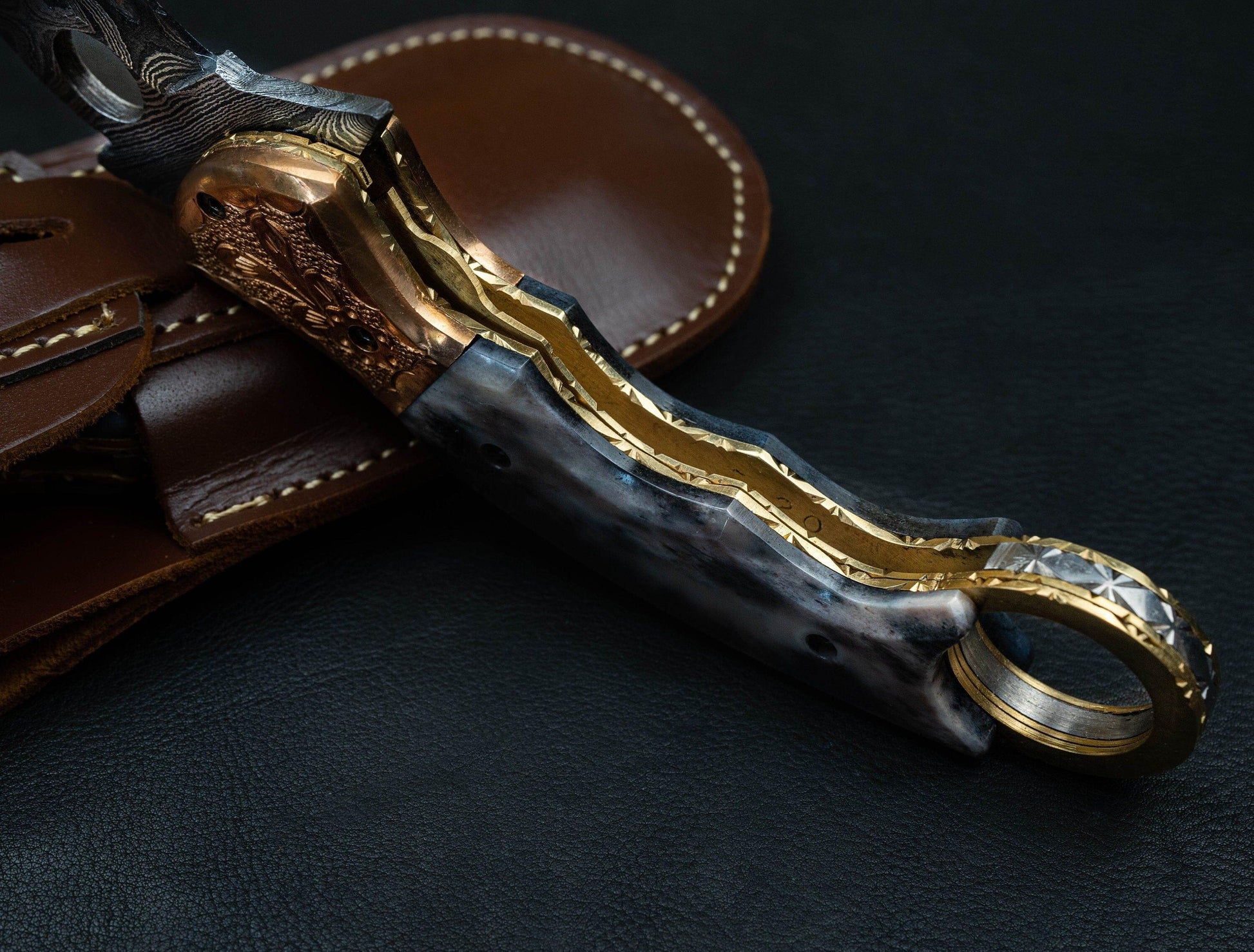 8'' Hand Forged Real Bone Handle Damascus Fold Knife, Damascus Pocket Knife, Damascus Steel Hunting Karambit, Hand Forged Damascus Knife Etsy 