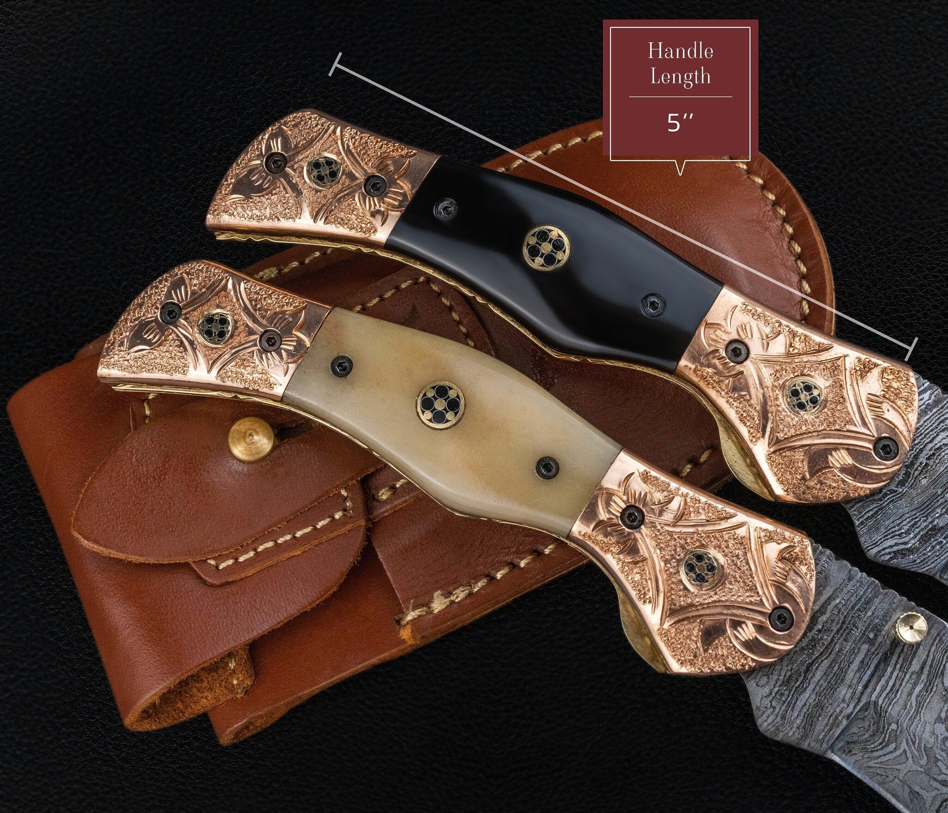 9'' Hand Forged Natural Bone Handle Damascus Fold Knife, Damascus Pocket Knife, Damascus Steel Hunting knife, Hand Forged Damascus Knife Etsy 