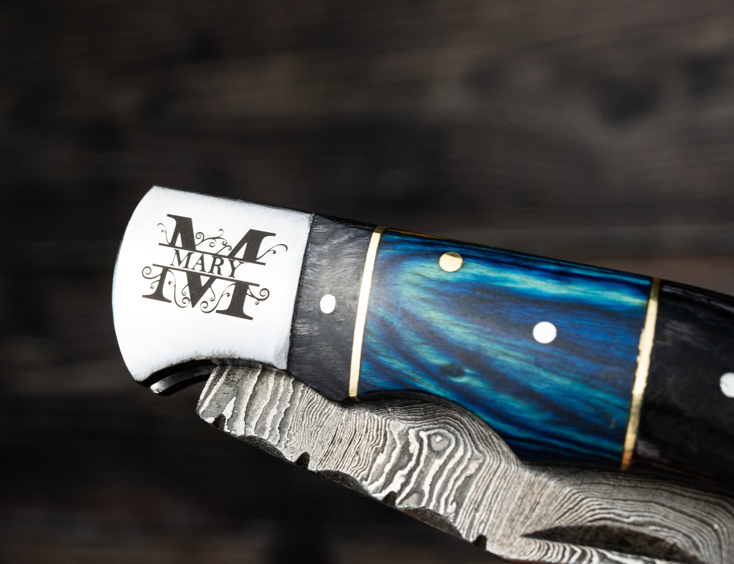 Damascus 6.5" Pocket Folding Knife