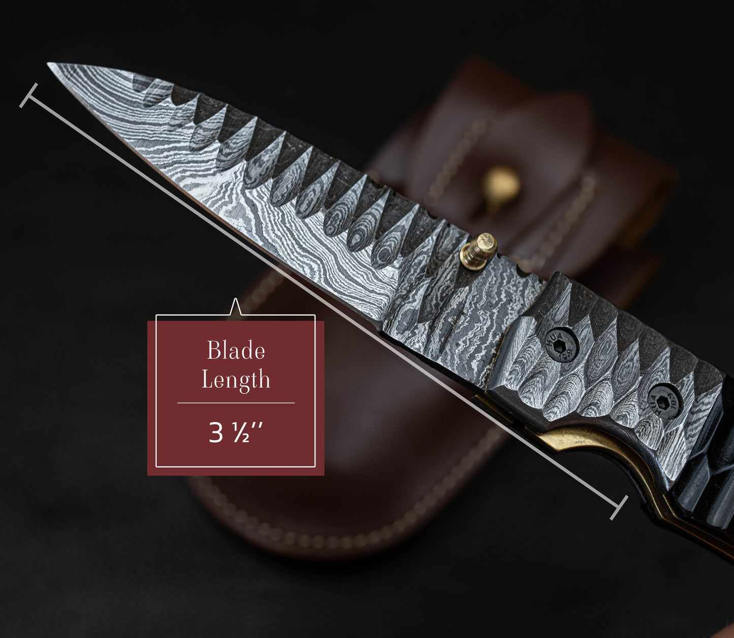 7.5" Hand Forged Black Micarta Damascus Folding Knife