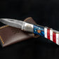 Damascus Steel Flag Handle Pocket Knife