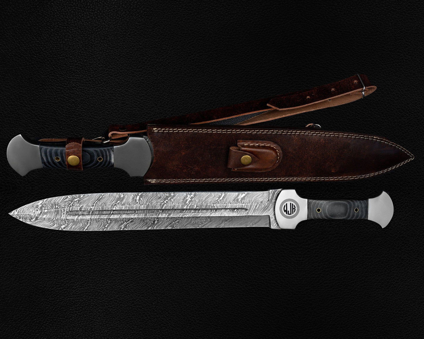 Hand Forged Damascus Steel Ancient Sword, Damascus Steel Greek Sword, Hand Made Sword, Combat sword, Damascus Sword With Leather Sheath Etsy 