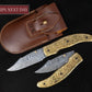 Luxury Hand Forged Damascus Folding Knife, Hand Engraved Brass Handle, Damascus Steel Pocket Hunting knife, Luxury Fold Knife, Gift For DAD Etsy 