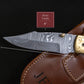 Luxury Hand Forged Damascus Folding Knife, Hand Engraved Brass Handle, Damascus Steel Pocket Hunting knife, Luxury Fold Knife, Gift For DAD Etsy 
