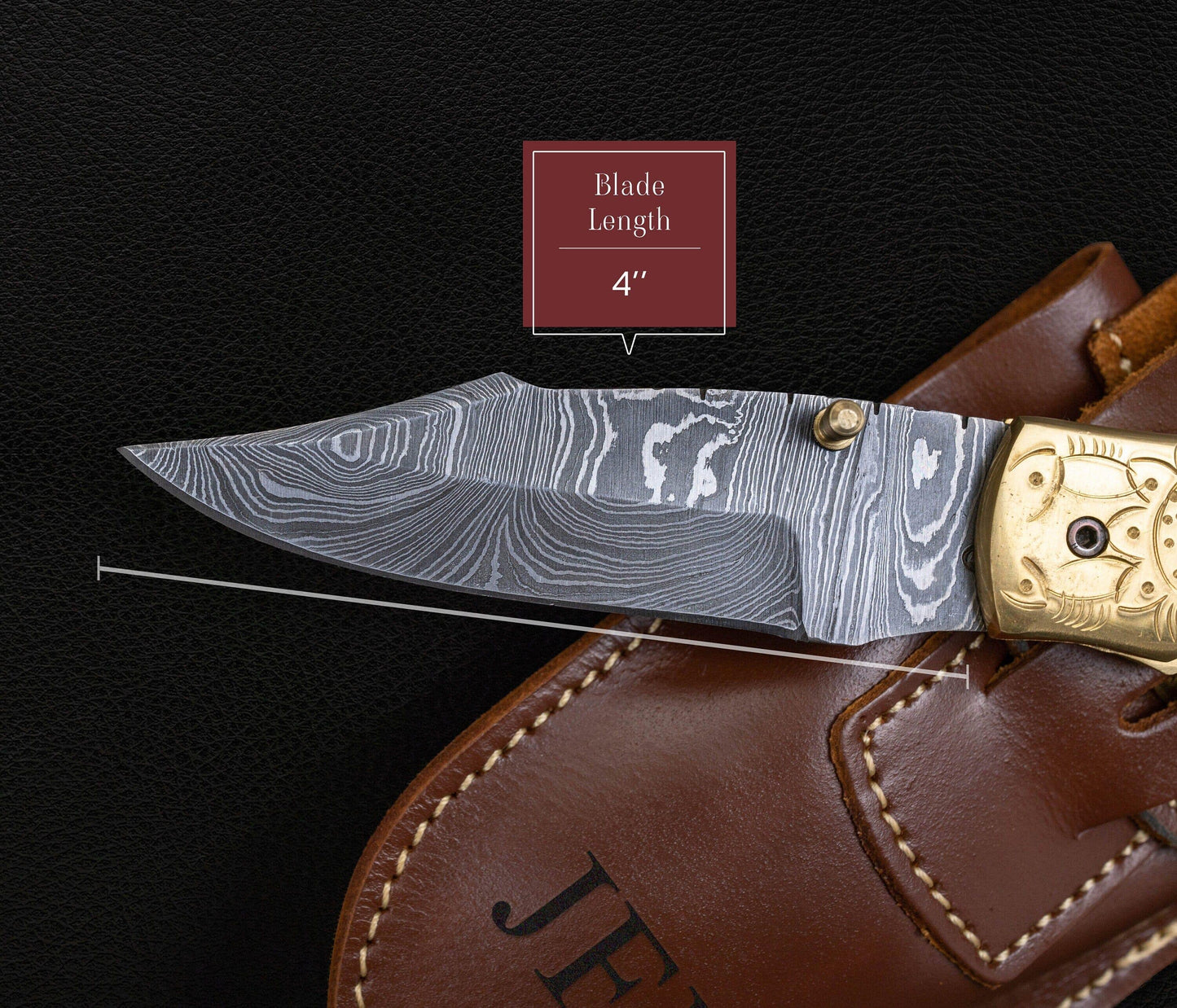 Luxury Hand Forged Damascus Folding Knife, Hand Engraved Brass Handle, Damascus Steel Pocket Hunting knife, Luxury Fold Knife, Gift For DAD Etsy 