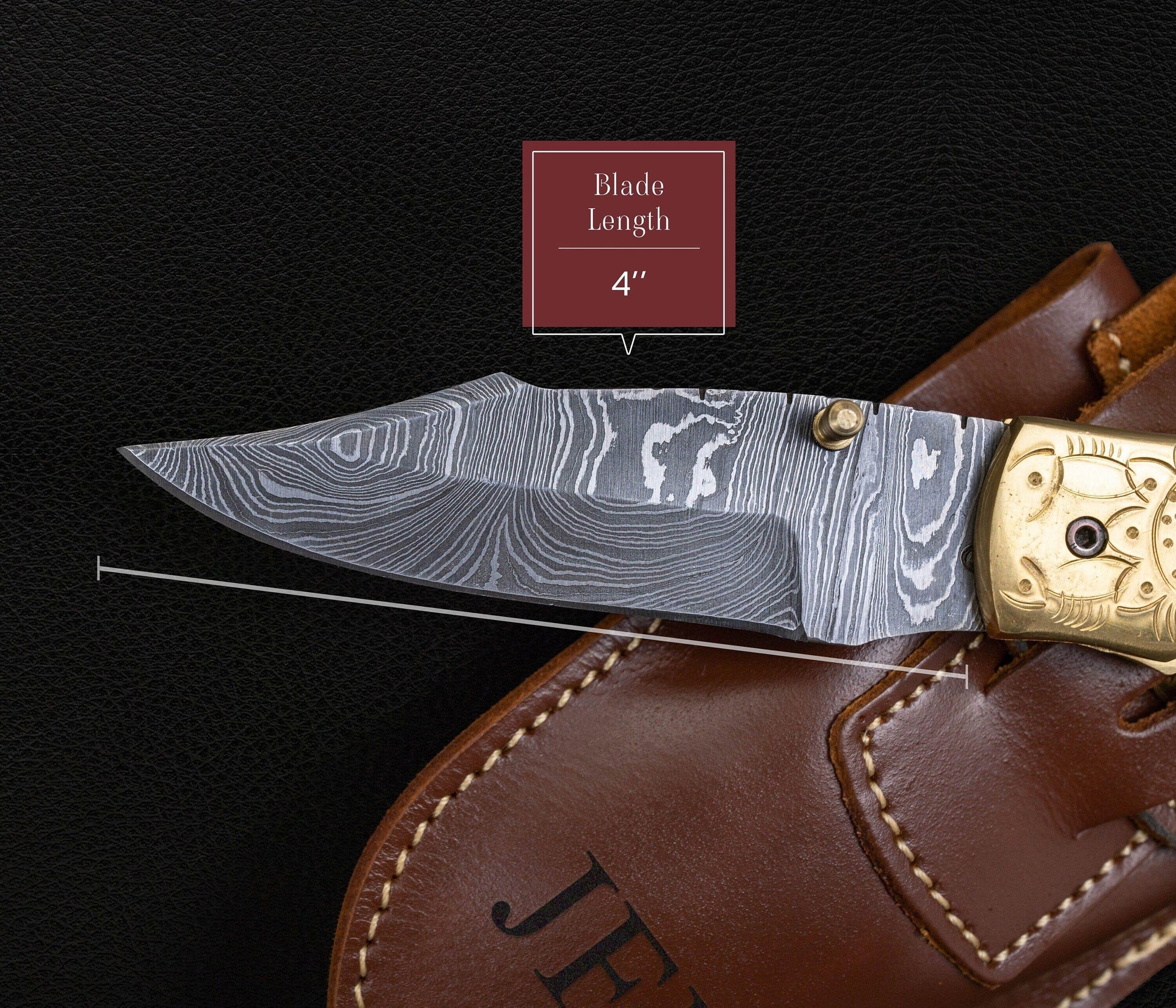 Luxury Hand Forged Damascus Folding Knife, Hand Engraved Brass Handle, Damascus Steel Pocket Hunting knife, Luxury Fold Knife, Gift For DAD Etsy 