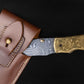 Luxury Hand Forged Damascus Folding Knife, Hand Engraved Brass Handle, Damascus Steel Pocket Hunting knife, Luxury Fold Knife, Gift For DAD Etsy 