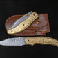Luxury Hand Forged Damascus Folding Knife, Hand Engraved Brass Handle, Damascus Steel Pocket Hunting knife, Luxury Fold Knife, Gift For DAD Etsy 