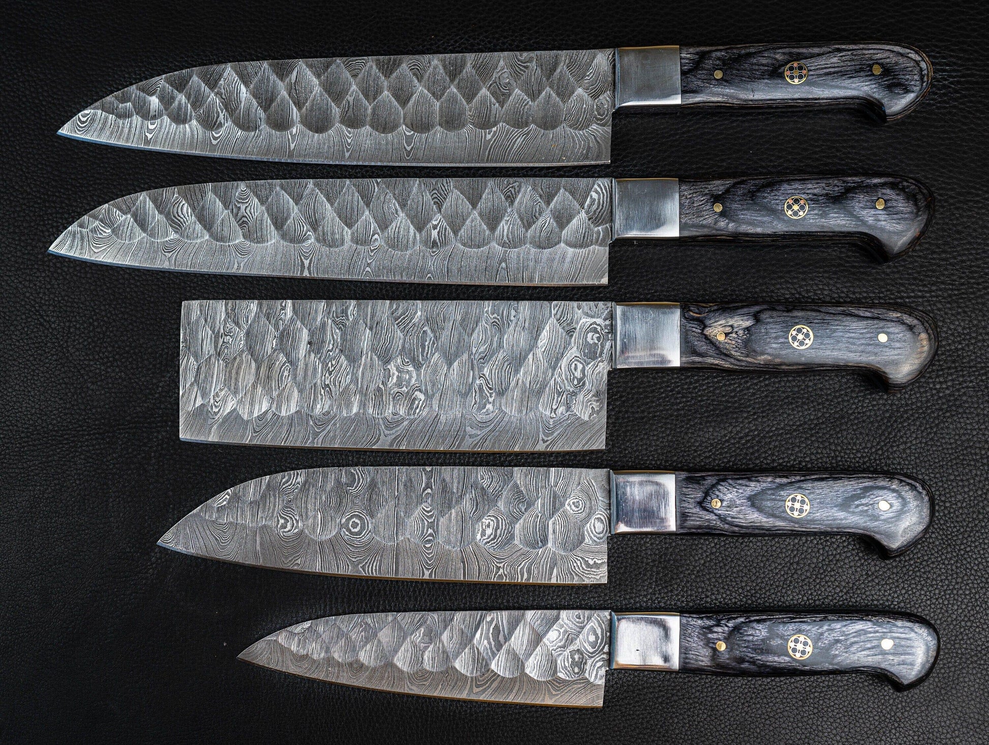 Damascus Chef Knife 5 Pc Set - Best Gift - Damascus Kitchen Knives Set with High Quality Steel Perfect Gift for loved ones Free Leather Roll Etsy 