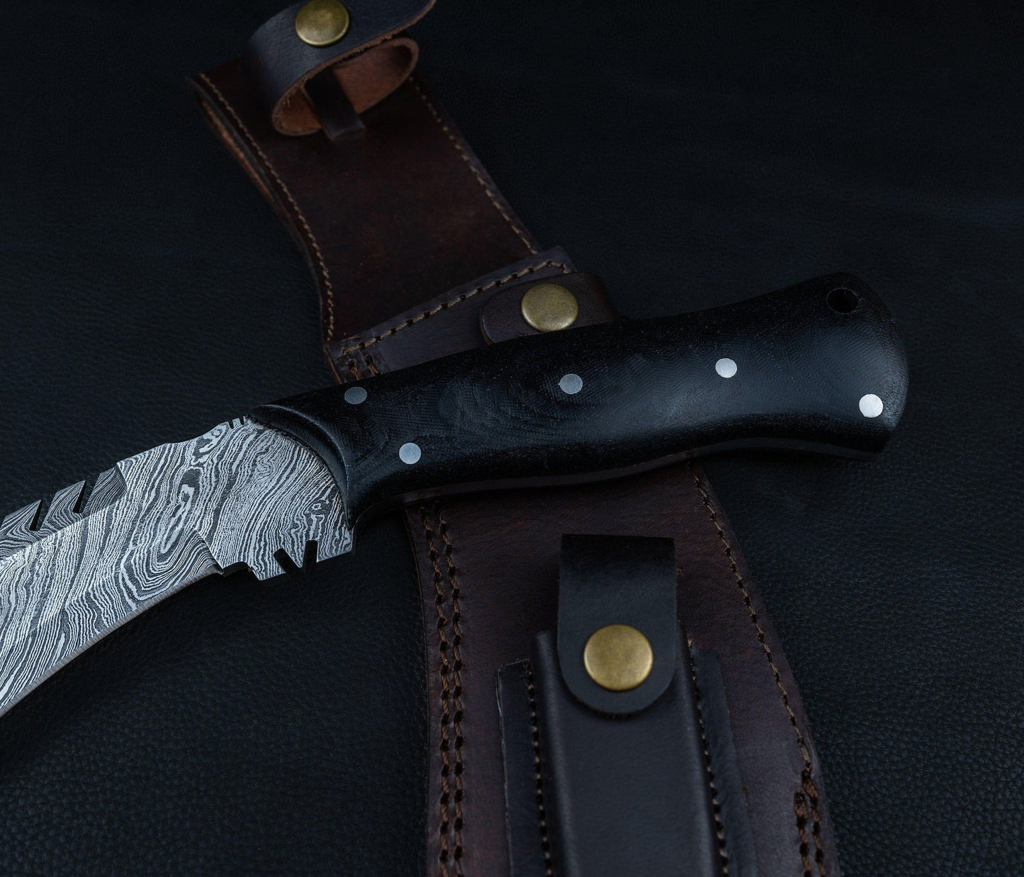 Kukri Knife Hunting knife, Damascus machete knife, Genuine Damascus Fixed blade, Personalized Camping Knife, Gift for him, Hunting 2021 Etsy 
