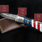 Damascus Steel Flag Handle Pocket Knife