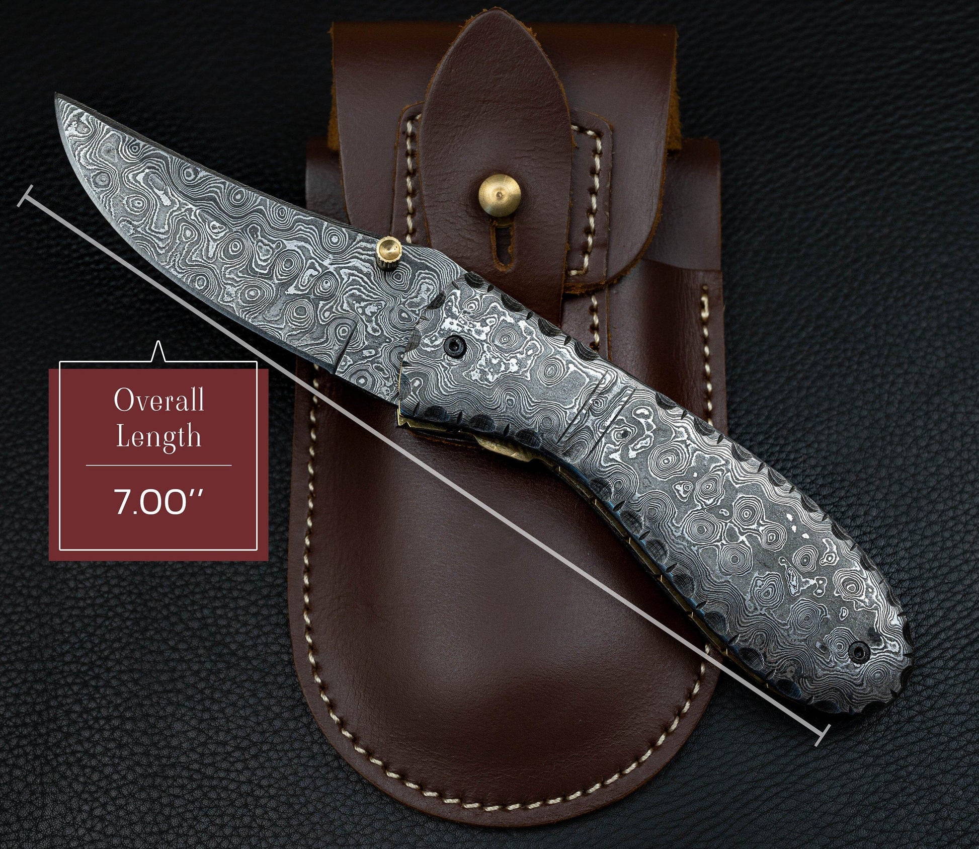 7" Hand Forged Full Damascus Folding Knife,Hand Made Damascus Pocket Knife, Damascus Steel Hunting knife, Hand Forged Damascus Fold Knife 