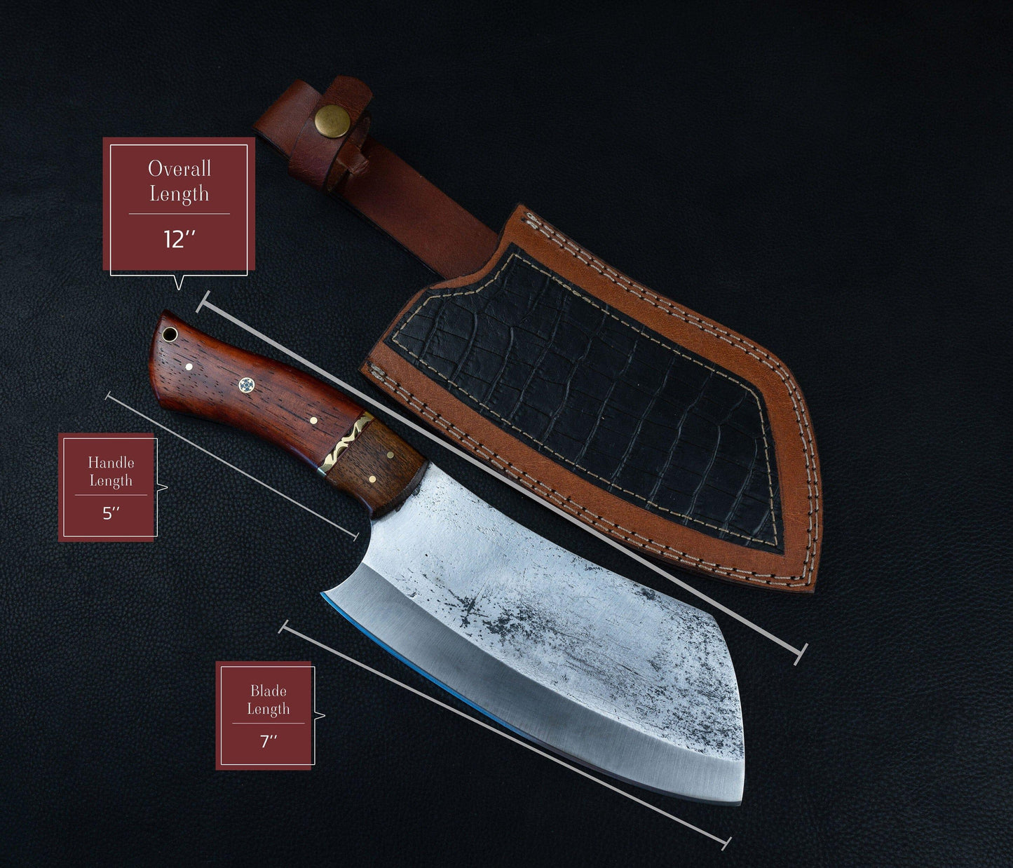 Chef Cleaver Chopper Kitchen Butcher Full Tang Handmade High Carbon Steel Chef Knife Wenge Wood Curved Handle Gift Outdoor Chop Knife 2022 Etsy 