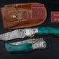 Luxury Hand Forged Damascus Folding Knife, Green Handle Damascus Steel Pocket Hunting knife, Luxury Fold Knife, Gift For DAD, Gift For Him Etsy 